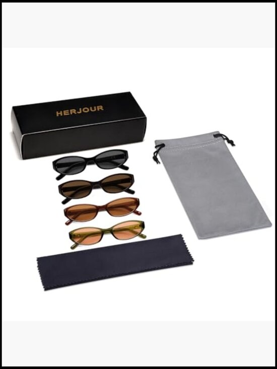 Retro Oval Sunglasses with 99% UV Protection Lightweight Plastic Frame main image 5